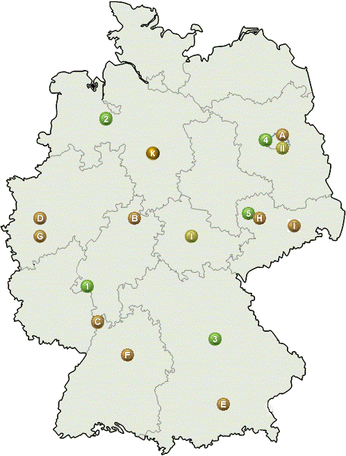 Deutschlandkarte mit Netzwerkpartner