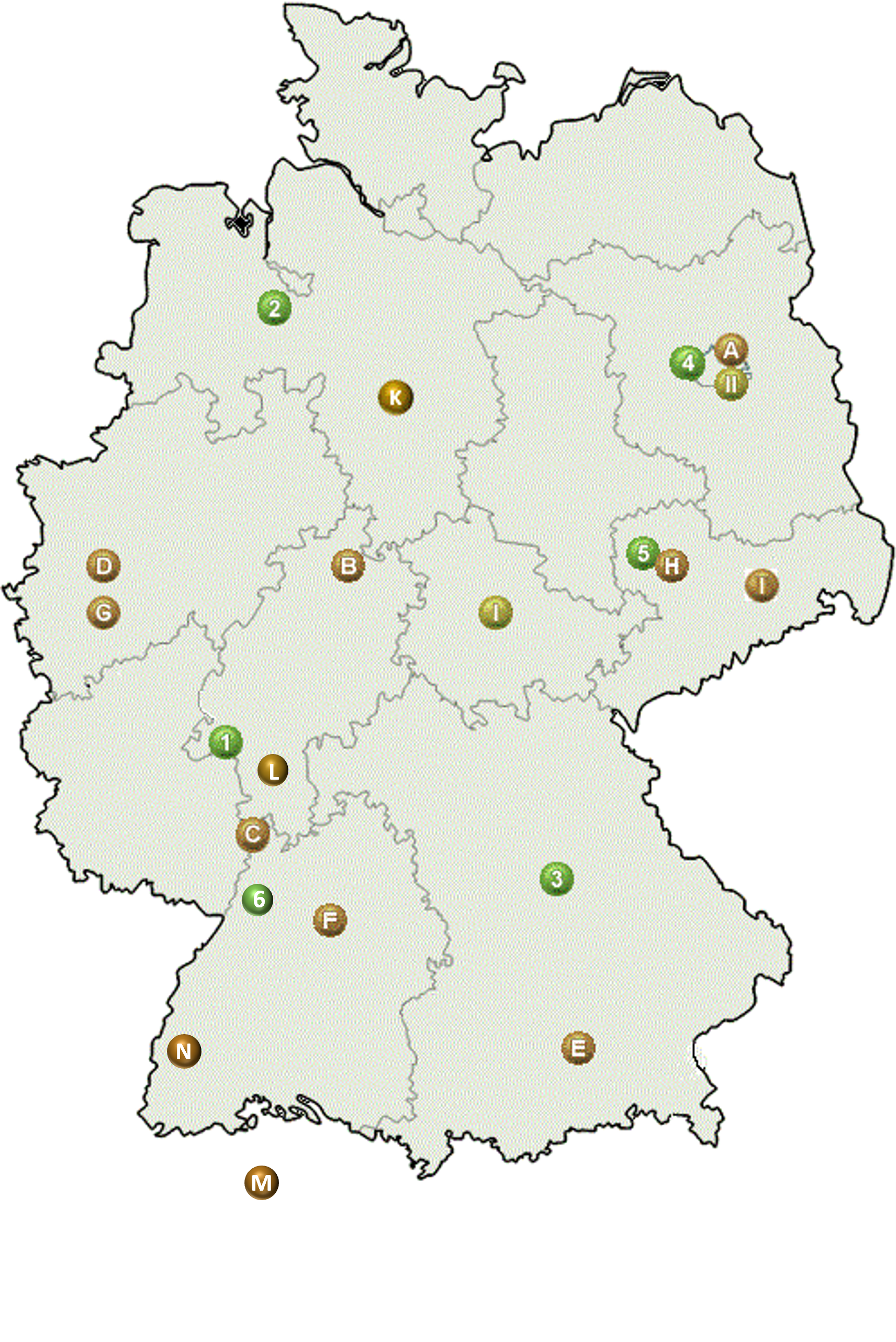 Deutschlandkarte mit Netzwerkpartner